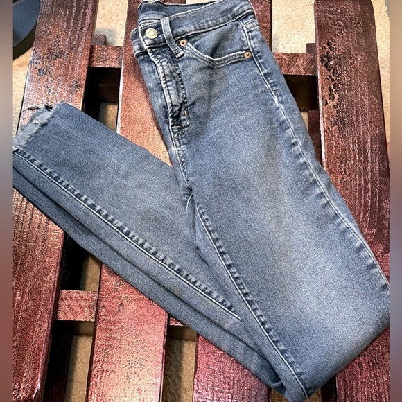 GAP Blue Skinny Jeans High Rise; 0/25 - Picture 1 of 6